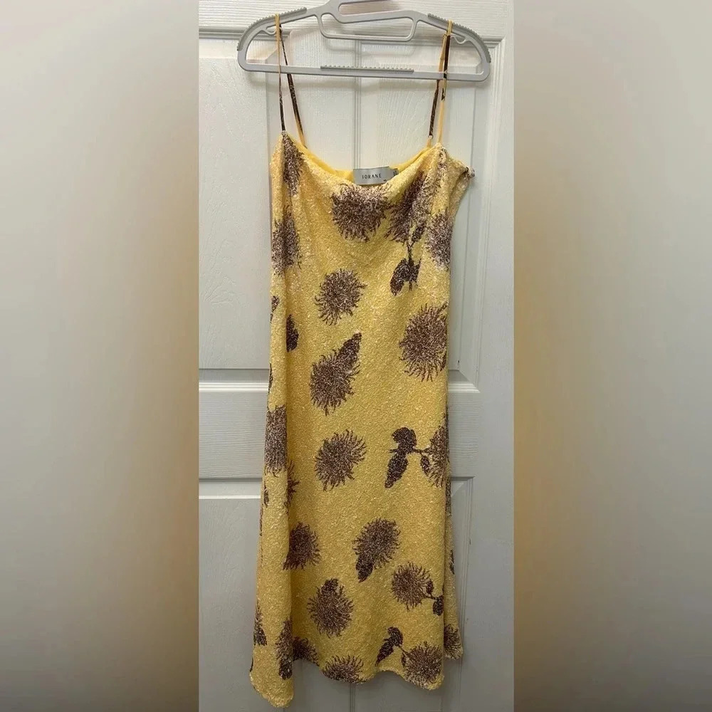 ! Iorane yellow midi sequin dress